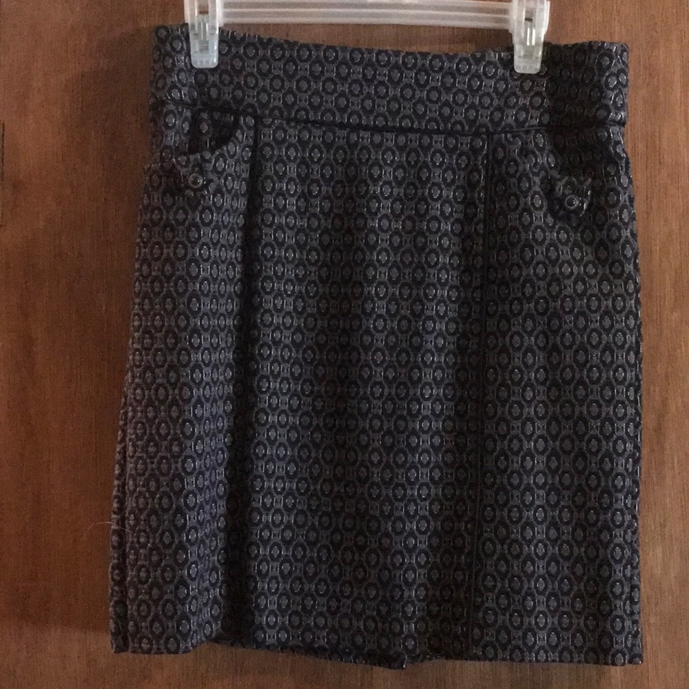Print skirt gray, black and silver